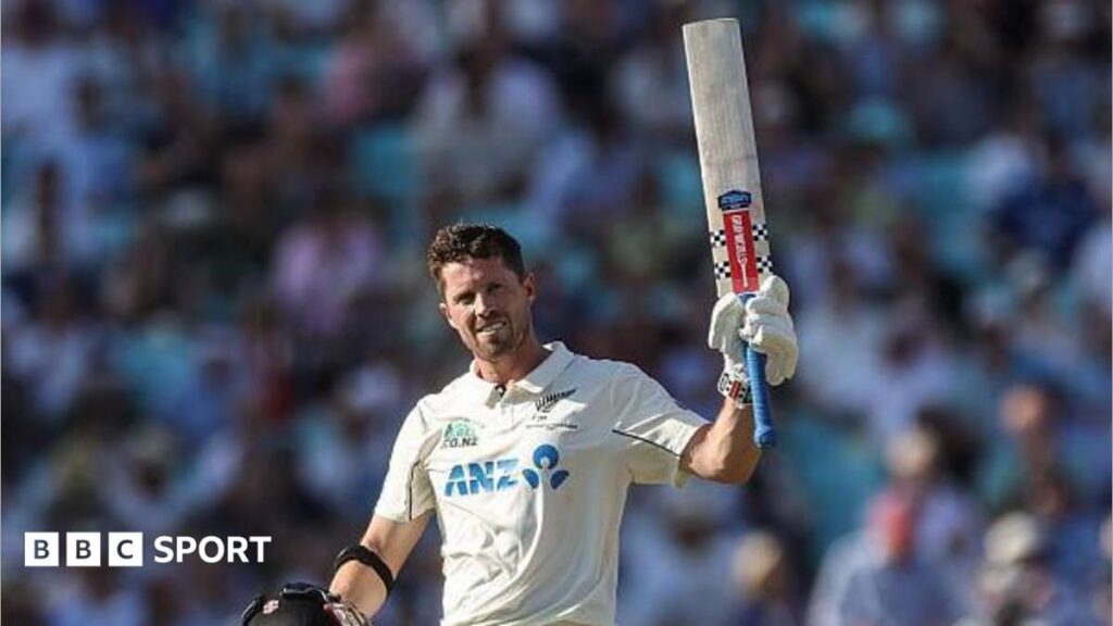 Henry Nicholls batting for New Zealand, signed by Somerset for the County Championship run-in