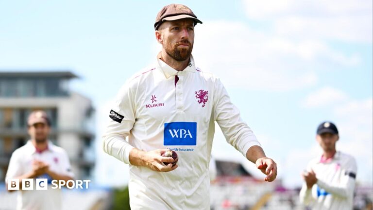 Somerset spinner Jack Leach, who took five wickets in an innings against Essex at Taunton