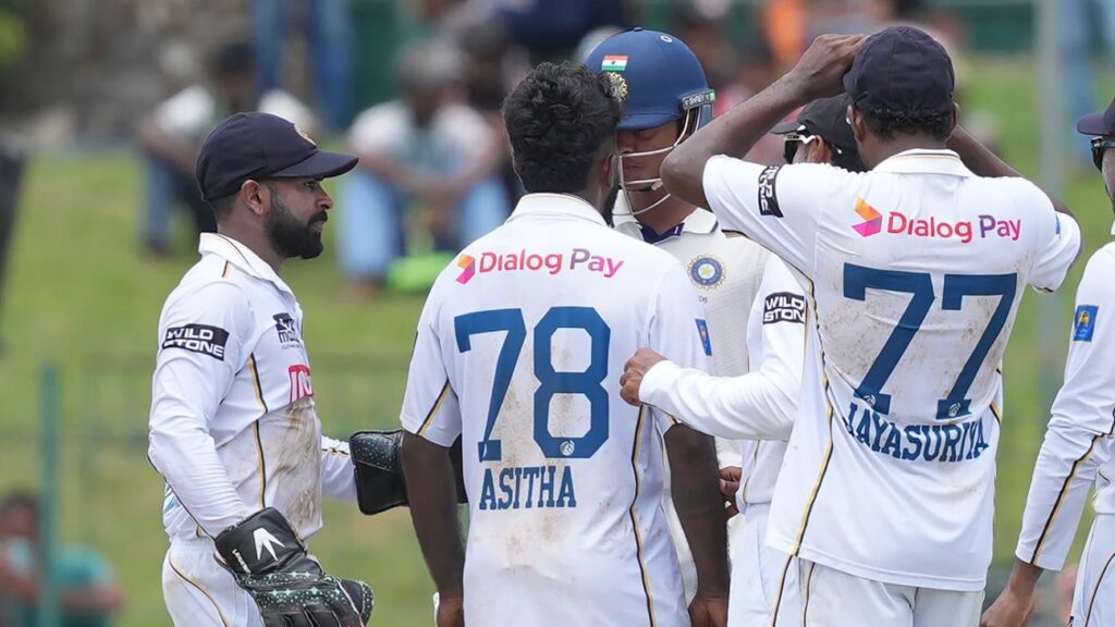 Yashasvi Jaiswal confronts Asitha Fernando after being dismissed on day one of the Colombo Test
