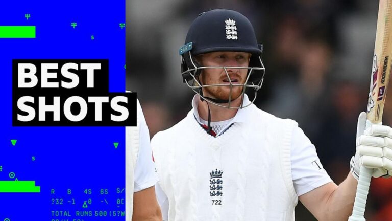 Jordan Cox batting for England on day two of the first Test against Pakistan at Headingley, where he made his maiden Test half-century