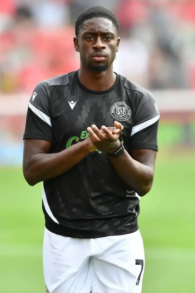 Bromley FC midfielder Ethon Archer (7) warms up before the EFL Sky Bet League 1 match between Barnsley and Bromley FC at Oakwell, Barnsley, UK on 15 August 2026.