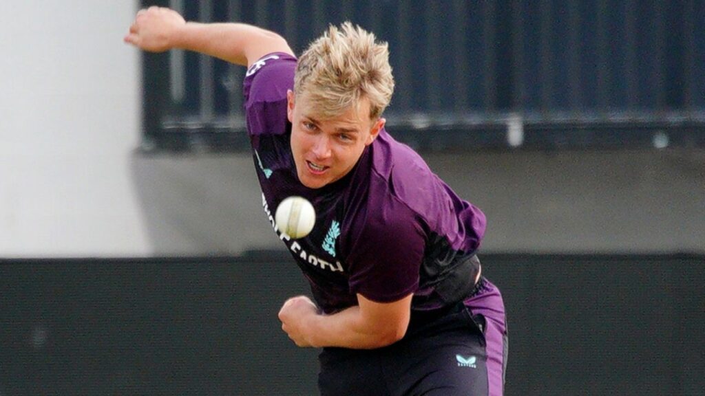 Mason Crane England recall: Sam Curran in action during a cricket match