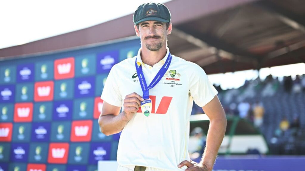 Mitchell Starc, named player of the series against Bangladesh, has topped the ICC Test bowling rankings for the first time