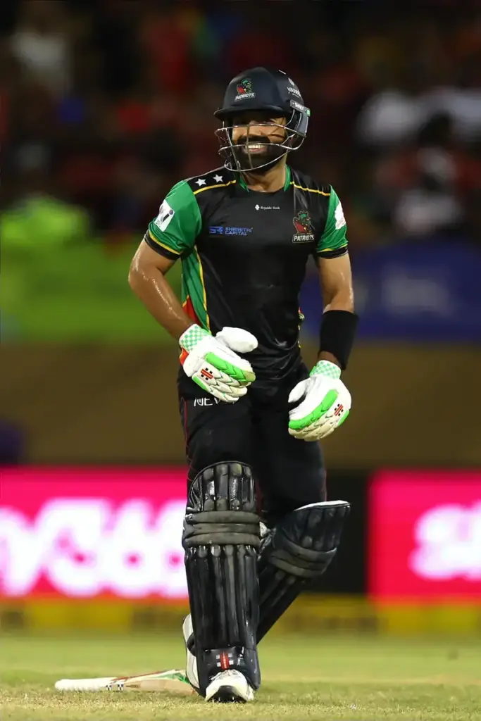 GEORGETOWN, GUYANA - SEPTEMBER 07: Mohammad Rizwan of St Kitts and Nevis Patriots during the Men's 2025 Republic Bank Caribbean Premier League match between Guyana Amazon Warriors v St Kitts & Nevis Patriots at Providence Stadium on September 07, 202