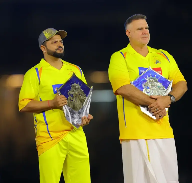 March 22, 2026, Chennai, Tamil Nadu, INDIA: Cricketing legends and emerging stars come together at ROAR26 at M. A. Chidambaram Stadium, with electrifying music by A. R. Rahman setting the stage alive.” .Hall of Fame given to Mathew Hayden &amp; Sure