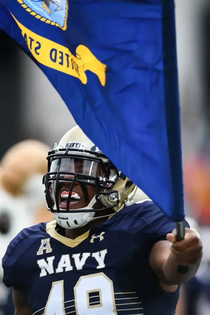 September 2, 2016 - Annapolis, Maryland, U.S - MIKE KELLY (49) runs onto the field before the Navy v Fordham game held at the Navy-Marine Corps Memorial Stadium, Annapolis, Maryland. (Credit Image: © Amy Sanderson via ZUMA Wire)