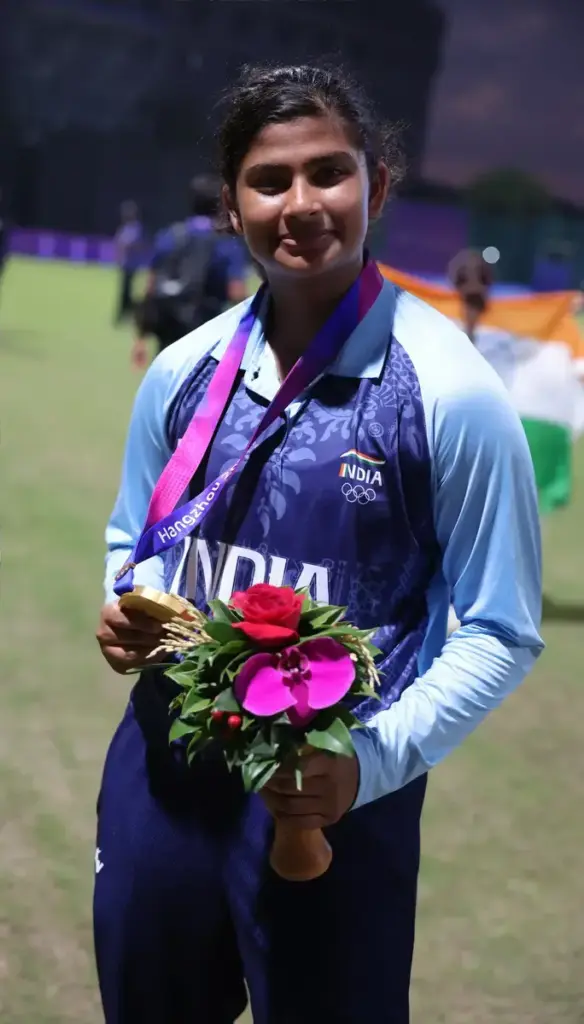 September 24, 2023, Hangzhou, Zhejiang, China: Cricket T20 Finals: Indian Women Cricket Team won the Gold Medal the first of its kind in Asian Games against Srilanka. Srilanka got a silver medal and Bangladesh Bronze. Pictures pertaining to Victory a