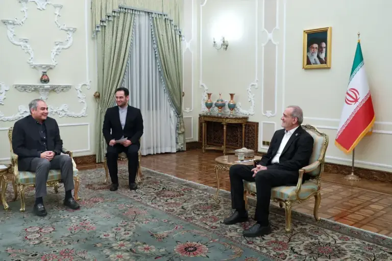 August 11, 2026, Tehran, Iran: Iranian President MASOUD PEZESHKIAN (R) meets Pakistan's Minister of Interior SYED MOHSIN RAZA NAQVI (L) in Tehran. (Credit Image: © Iranian Presidency via ZUMA Press)