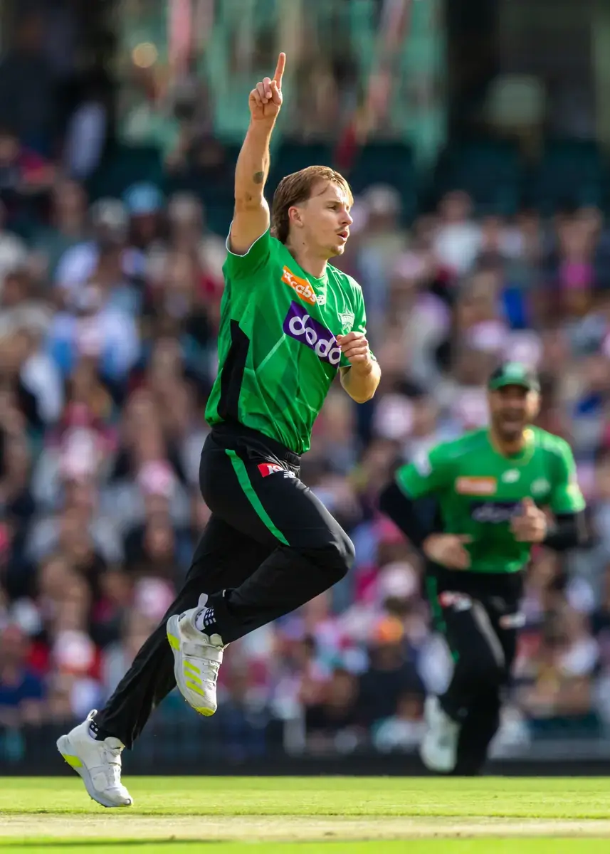 December 26, 2025, Sydney, Nsw, Australia: TOM CURRAN of Melbourne Stars celebrates taking a wicket during the Big Bash League match between Sydney Sixers and Melbourne Stars. (Credit Image: © Stephane Thomas/ZUMA Press Wire)