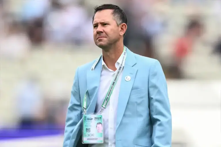 Ricky Ponting former Australian Captain now Sky Presenter during the warm up before LV= Insurance Ashes First Test Series Day 2 England v Australia at Edgbaston, Birmingham, United Kingdom, 17th June 2023 (Photo by Craig Thomas/News Images)