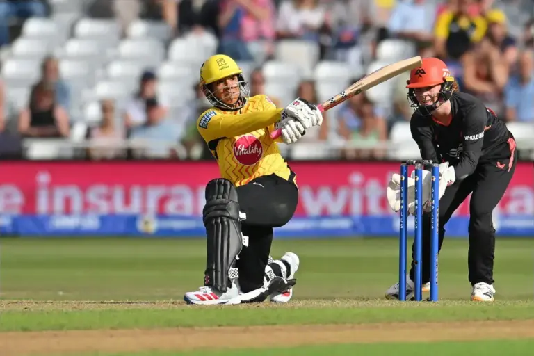 Sophia Dunkley of Trent Rockets batting during the The Hundred match between Trent Rockets Women and Birmingham Phoenix Women at Trent Bridge, Nottingham, UK on 5 August 2026.