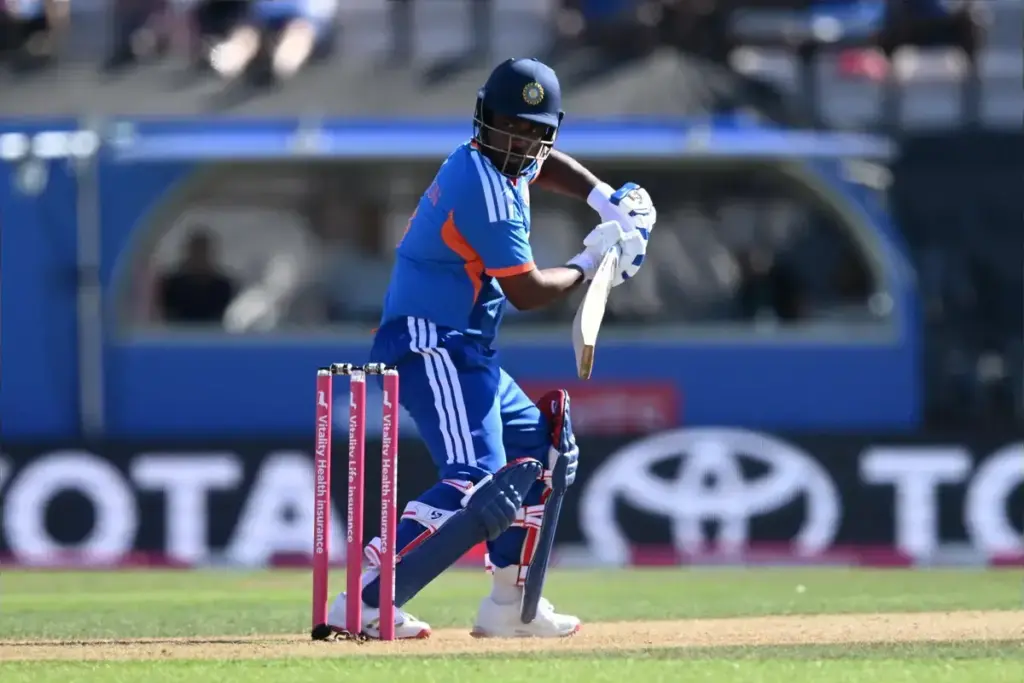 Sanju Samson of India batting during the International T20 match between England and India at the Utilita Bowl, Southampton, UK on 11 July 2026.