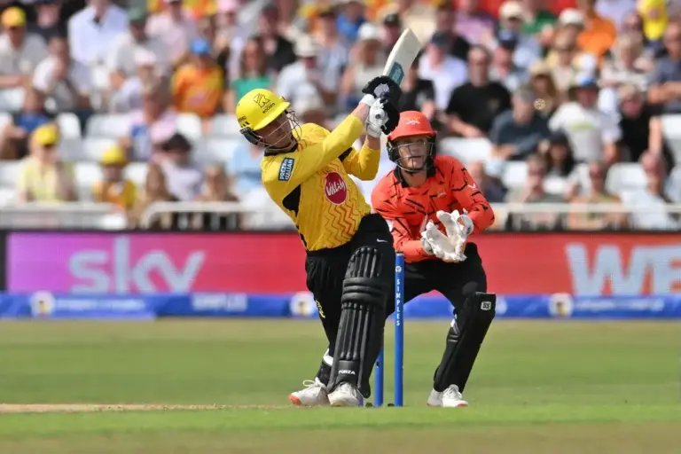 Aneurin Donald of Trent Rockets batting during the The Hundred match between Trent Rockets and Sunrisers at Trent Bridge, Nottingham, UK on 2 August 2026.