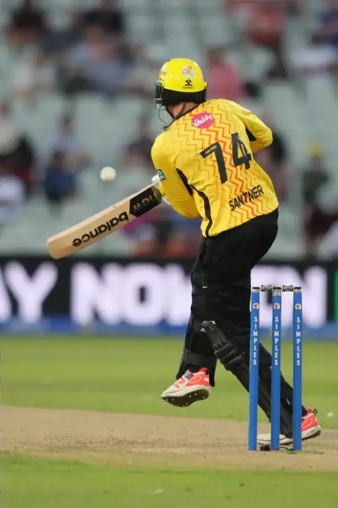 Mitchell Santner of Trent Rockets during the The Hundred match between Birmingham Phoenix Men and Trent Rockets at Edgbaston, Birmingham, UK on 24 July 2026.